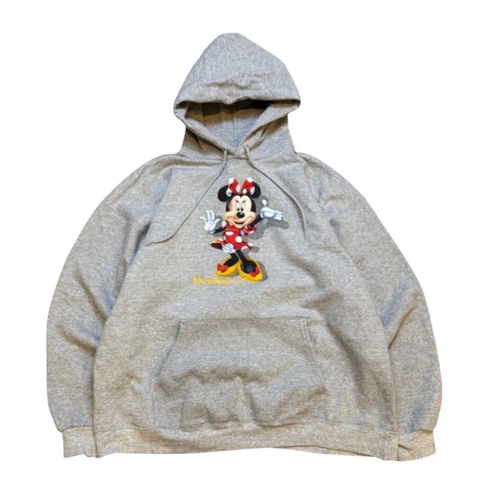 Vintage 90s Walt Disney World Minnie Mouse Gray Baggy Hoodie‎ Large